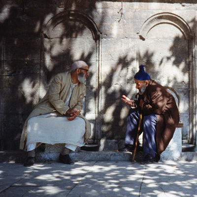 Outside a mosque, Istanbul, 1990