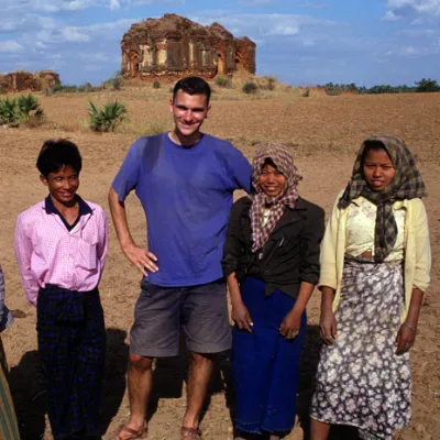 Me at Pagan with people who were harvesting peanuts